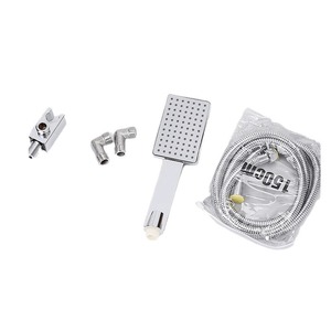 Shower Head Wall Mounted Stainless Steel Rectangle Brushed Silver With Led Light For Bathroom Hotel Use - Product Image 5