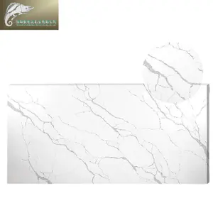 Factory wholesale price artificial quartz stone plate for countertops Hi-Q(high quality) calacatta white table tops polished