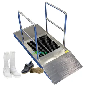 Shoe sole cleaning machine for dust-free workshop shoes sole washer cleaner with handrail boot shoes sole scrubbing machine