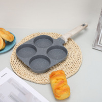 Poêle à frire à fond plat pour petit-déjeuner, idéale pour les œufs et les hamburgers, en aluminium, avec 4 trous, pour la cuisson – Offre Spéciale