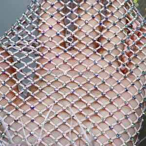 Camicia estiva da donna con diamanti glitterati a maniche lunghe da festa in spiaggia coprente con <span class=keywords><strong>piume</strong></span> in maglia <span class=keywords><strong>di</strong></span> strass tinta unita - Product Image 6