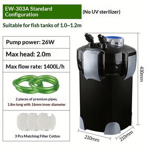 <b>Fish</b> Tank External <b>Filter</b> Bucket EW Series Plastic Aquarium 5L Large Capacity <b>Fish</b> Separator UV Air <b>Pump</b> - Product Image 5