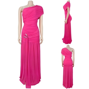 J7662 Robe longue asymétrique tendance en maille sexy pour femme, sans manches, idéale pour les soirées d'été - Product Image 3