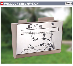 Boîte aux lettres murale moderne en métal de haute qualité avec impression sérigraphique sécurisée et verrouillable pour bureau ou appartement - Product Image 6