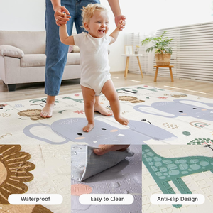 <span class=keywords><strong>Tapis</strong></span> de jeu pliable en <span class=keywords><strong>mousse</strong></span> de résine non toxique pour bébé, motif animal, pour intérieur, extérieur, sols durs, camping et exercice - Product Image 2