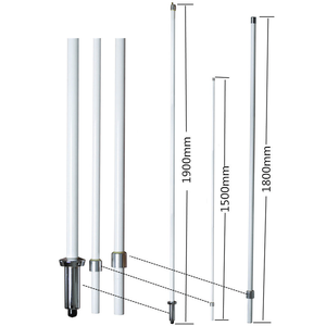 เสาอากาศฐานสัญญาณภายนอกแบบสามท่อน X510M 144/430MHz คู่ย่านความถี่ VHF UHF 50 โอห์ม ทำจากไฟเบอร์กลาส - Product Image 1