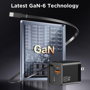 สายชาร์จแบบพับเก็บได้ <span class=keywords><strong>65W</strong></span> แบบพกพา พร้อมอะแดปเตอร์จ่ายไฟในตัวสำหรับแล็ปท็อปและโทรศัพท์มือถือ - Product Image 5