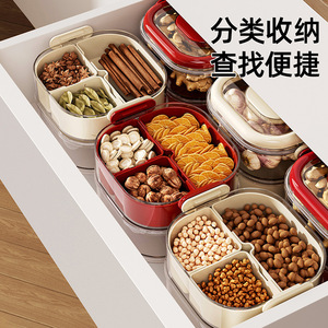 <b>Spice</b> <b>Storage</b> Box Multi Layer Compartmentalized Airtight Kitchen Seasoning Container With Lid Stackable Size M - Product Image 4