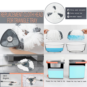 Easy Spinning Floor Cleaning <b>Mop</b> Bucket Set <b>Microfiber</b> Rotating <b>Mop</b> with Wheel Pedal for Household - Product Image 5