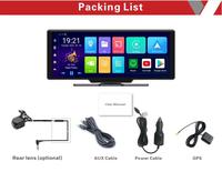 2.5K écran tactile Android 12 Carplay Youtube système de navigation de voiture 10 "Portable Carplay caméra moniteur Kits Dash Cam