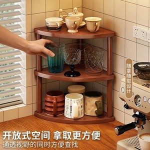 Corner Multi Tier Wooden <b>Storage</b> <b>Rack</b> 3 Tier Standing <b>Kitchen</b> Living Room Display Shelf - Product Image 4