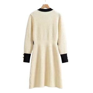 Abito corto personalizzato estate/autunno <span class=keywords><strong>nero</strong></span> <span class=keywords><strong>con</strong></span> stampa bianca per le donne spiaggia manica lunga Boho abito per le ragazze - Product Image 3