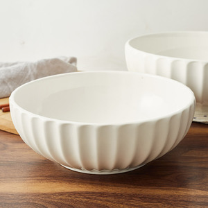 Cuenco de porcelana de magnesia blanca pura respetuoso con el medio ambiente, cuenco grande de cerámica para sopa y Ramen Para hotel y restaurante para exhibición de frutas - Product Image 3