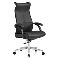 Chaise de bureau ergonomique pivotante en cuir, moderne, de direction, réglable, inclinable, de luxe, pour manager, avec roulettes, en PU