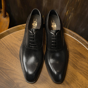 Chaussures en cuir pour hommes de qualité luxueuse, formelles, à lacets, style Oxford, sur mesure, antidérapantes, toutes saisons, pour les mariages - Product Image 4