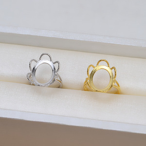 Anillo de Perlas Barrocas de Plata 925 Hecho a Mano, Base Hueca Abierta, Accesorio de Perlas para Mujer, 1440, Fornituras y Componentes de Joyería - Product Image 3