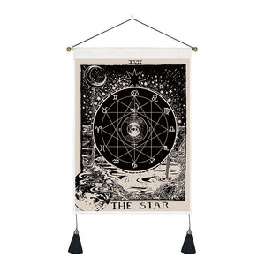 ผ้าทอลายโหราศาสตร์และไพ่ทาโรต์,อุปกรณ์ตกแต่งผนังแบบประสาทหลอนลายดวงจันทร์ขนาด35*50ซม. - Product Image 2
