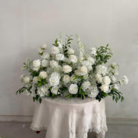 Guirlande de fleurs en soie à la rose, décoration florale pour table, chemin de table pour mariage et fête - Vente chaude