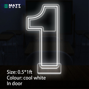 MATT Drop shipping NO MOQ numbers 6 7 <span class=keywords><strong>8</strong></span> 9 0 1 free standing 1ft altezza insegna al neon spedizione gratuita per la decorazione domestica di compleanno - Product Image 6