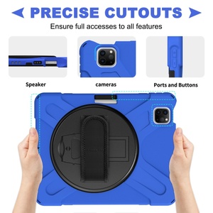 Nhiệm Vụ Nặng Nề Máy Tính Bảng Trường Hợp Đối Với <span class=keywords><strong>iPad</strong></span> <span class=keywords><strong>Pro</strong></span> 11 Inch 2024 Với Chân Đế Bút Chì Chủ Chống Sốc Silicone Bảo Vệ Bìa - Product Image 4