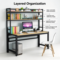 Bureau d'ordinateur en bois massif YONGQIONG, réglable, avec étagère intégrée, pour l'apprentissage et l'écriture des enfants (personnalisable)
