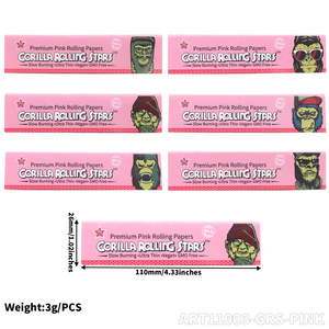 Gorilla Official New Design 110mm Natural Pink Wood Pulp Kingsize <b>Rolling</b> Paper Smoking Accessories - Product Image 5