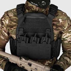 Gilet tactique en denim léger et ajustable de style militaire pour l'extérieur, design MOLLE, unisexe - Product Image 5