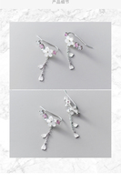 Vente chaude 925 Sterling Argent Piercing Shell Fleur Cerise Sakura Boucles D'oreilles Lady Femmes Bijoux Cadeau