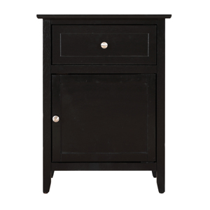 Transitional Black Nightstand With Drawer And <b>Door</b> For Bedroom - Product Image 3