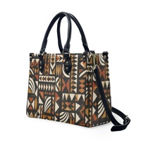 Sac à main léger personnalisé en PU pour femme, motif géométrique original, sac à poignée supérieure en noir et blanc, tailles S, M, L