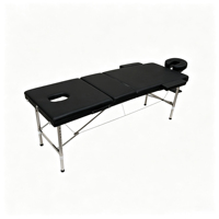 Table de massage robuste à 3 sections avec pieds en acier inoxydable et appui-tête réglable