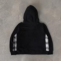 Sweat à capuche zippé en coton délavé style vintage, motif écossais, patchwork, color block, streetwear, coupe oversize pour homme