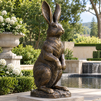 Statue de lapin en bronze, décoration de jardin extérieure en métal, bronze