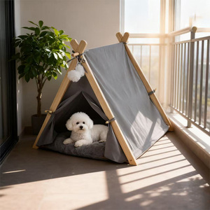 <span class=keywords><strong>Tipi</strong></span> pliable de haute qualité pour animaux de compagnie avec tapis lavable, maison confortable toute saison pour chiens, chats et petits animaux - Product Image 1