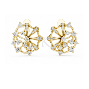 Boucles d'oreilles en diamant ajouré complexe avec fermoir à charnière, bijoux fins élégants et minimalistes, parfaits pour les femmes - Product Image 1