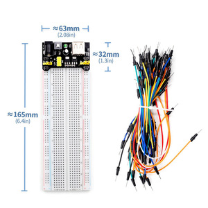 A Set MB102 <strong>Breadboard</strong> power module+ MB-102 830 points Prototype Bread board kit +65 jumper wires - Product Image 5