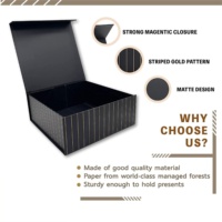 Boîte Cadeau Pliable Magnétique Noire Sur Mesure, Haut Rabattable, Luxe, Recyclable, Emballage Rigide en Carton pour Vêtements, Lamination Mate