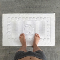 Tapis de bain de luxe pour hôtel, 50*80cm, 750-1000 GSM, en coton tissé uni, jacquard gaufré, antidérapant, hypoallergénique, écologique