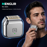 Afeitadora Eléctrica Portátil de 6 Cuchillas, Recargable por USB, Resistente al Agua, para Afeitado en Seco/Húmedo, Recortadora de Barba para Hombres