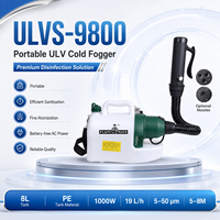 Machine de désinfection par nébulisation alimentée par batterie avec tuyau flexible et réservoir de 5 L, nébulisateur ULV portable à froid