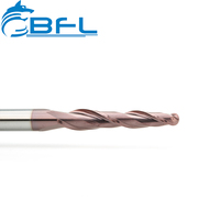 Fresa de punta esférica cónica de carburo sólido BFL, personalizable OEM, herramientas de grabado CNC para tallado de madera, fresa de punta esférica sólida
