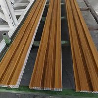 Prix d'usine Panneaux muraux WPC en bois lamellé-collé, forme ovale, ignifuges et anti-fumée, aspect marbre et bois, couleur argent