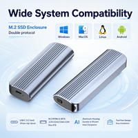 Carcasa para SSD M.2 NVMe/SATA, USB-C 3.2 Gen2 10Gbps, Sin Herramientas, Compatible con SSD de 8TB 2230/2280, Doble Protocolo, Carcasa de Aluminio
