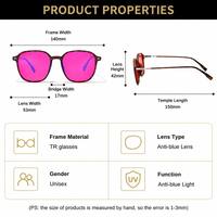 Gafas Sunray Round TR con montura completa, lentes tintadas, acento plateado en el borde interior, patillas delgadas, unisex, OEM, con bloqueo de luz azul