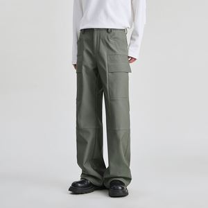 Pantalon cargo décontracté pour homme, automne/hiver 2024, tissu doux composite, coupe ample, jambe droite, taille élastique - Product Image 2