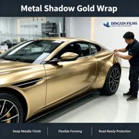 DINGXIN OEM TPU Metal Gölge Altın Araba Kaplama Filmi Kendinden Onarımlı Renk Değiştiren PPF Sararmayan Boya Koruma Filmi