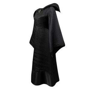 Costume de sorcière de la Belle au bois dormant pour Halloween, robe de cosplay de sorcière sombre avec chapeau, collier et canne, taille adulte - Product Image 3