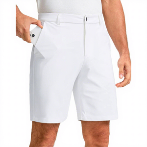 Shorts de golf décontractés pour hommes, été, confortables, 100 % coton, écologiques, anti-plis, séchage rapide, tricotés, taille mi-haute avec cordon de serrage - Product Image 1