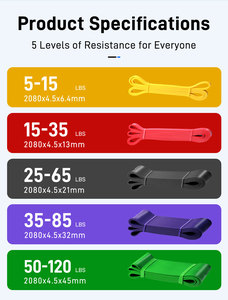 Set di Fasce Elastiche <span class=keywords><strong>per</strong></span> Allenamento in Palestra, Bande in Gomma <span class=keywords><strong>per</strong></span> <span class=keywords><strong>Esercizi</strong></span> di Resistenza e Stretching - Product Image 3