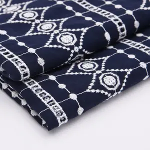 Milk Yarn Geometric Rectangle Embroidery on Chiffon Swiss Lace Fabric Organza Lace Fabric